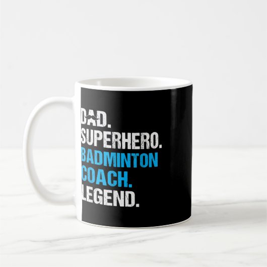 Vater Superhero Badminton Coach Funny Badminton Co Kaffeetasse (Links)
