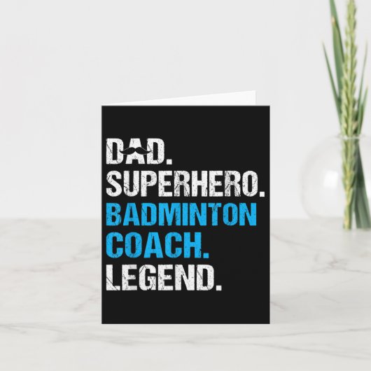 Vater Superhero Badminton Coach Funny Badminton Co Karte (Vorderseite)