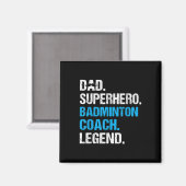 Vater Superhero Badminton Coach Funny Badminton Co Magnet (Vorderseite/Rückseite)