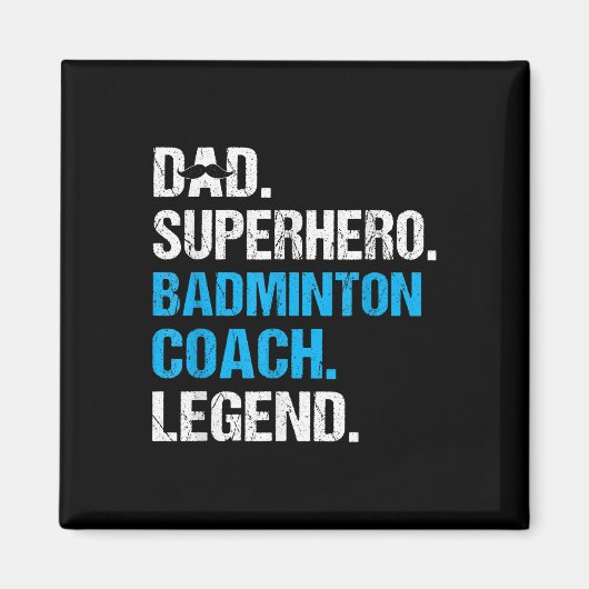 Vater Superhero Badminton Coach Funny Badminton Co Magnet (Vorne)