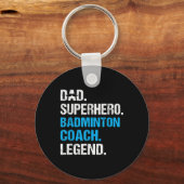 Vater Superhero Badminton Coach Funny Badminton Co Schlüsselanhänger (Vorderseite)