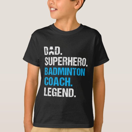 Vater Superhero Badminton Coach Funny Badminton Co T-Shirt (Vorderseite)