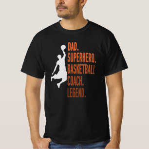 Vater Superhero Basketball Coach Legend Vatertag T-Shirt