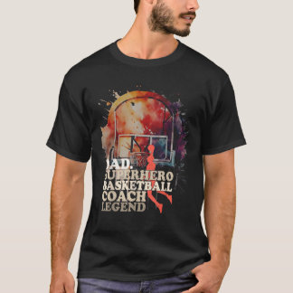 Vater Superhero Basketball Coach Legende T-Shirt
