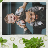 Vater Superhero Cartoon Sprechblase Vatertag Geschirrtuch (Gefaltet)