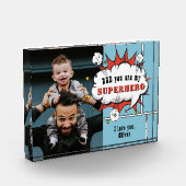 Vater Superhero Comic Speech Blase Foto Block (Links)