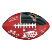 Vater Superhero Comic Speech Blase Foto Rot Football (Vorderseite)