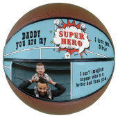 Vater Superhero Comic Speech Bubble Foto Basketball (Vorderseite)