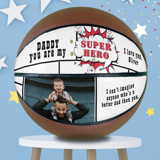 Vater Superhero Comic Speech Bubble Foto Basketball