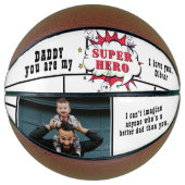 Vater Superhero Comic Speech Bubble Foto Basketball (Vorderseite)