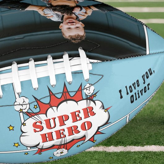 Vater Superhero Comic Speech Bubble Foto Football