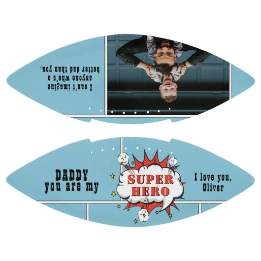 Vater Superhero Comic Speech Bubble Foto Football (Paneele)