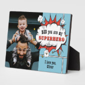 Vater Superhero Comic Speech Bubble Foto Fotoplatte (Seite)