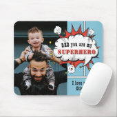 Vater Superhero Comic Speech Bubble Foto Mousepad (Mit Mouse)