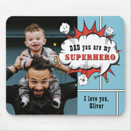 Vater Superhero Comic Speech Bubble Foto Mousepad