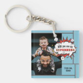 Vater Superhero Comic Speech Bubble Foto Schlüsselanhänger (Vorderseite)