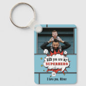 Vater Superhero Comic Speech Bubble Foto Schlüsselanhänger (Vorderseite)