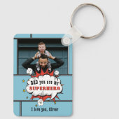 Vater Superhero Comic Speech Bubble Foto Schlüsselanhänger (Rückseite)