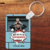 Vater Superhero Comic Speech Bubble Foto Schlüsselanhänger (Rückseite)