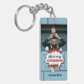 Vater Superhero Comic Speech Bubble Foto  Schlüsselanhänger (Vorderseite links)