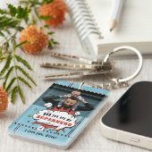 Vater Superhero Comic Speech Bubble Foto  Schlüsselanhänger (Vorderseite rechts)