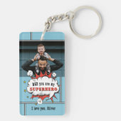 Vater Superhero Comic Speech Bubble Foto  Schlüsselanhänger (Rückseite)