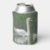 Vater Swan mit Baby Can Cooler Dosenkühler (Kanne Rückseite)