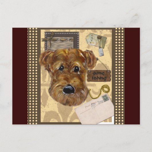 VATER-TAG AIREDALE POSTKARTE (Vorderseite)