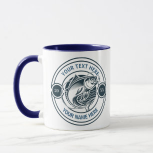 Vater-tag-Angelschild mit individuellem Namen Tasse