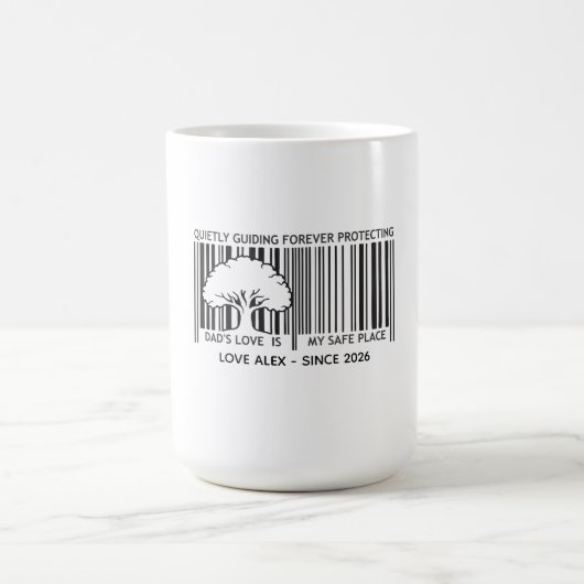 Vater-Tag-Barcode-Kaffeetasse Verwandlungstasse (Zentrum)