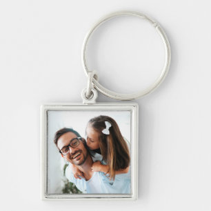 Vater-Tag Custom Foto Quadrat Schlüsselanhänger