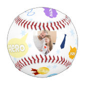 Väter Tag Foto Wortwolken Bester Vater Baseball (Rückseite)
