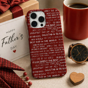 Vater-Tag Geschenk Schriftzug Typografie Muster Ro iPhone 16 Pro Max Hülle