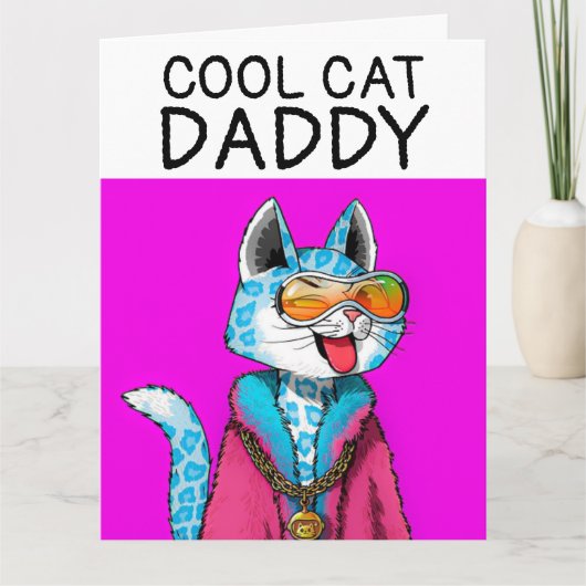 VATER TAG KATZE COOL GROSSE KARTE (Vorderseite)