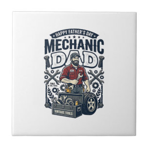 Vater Tag Mechaniker Vater Shirt Lustig Arbeitende Fliese