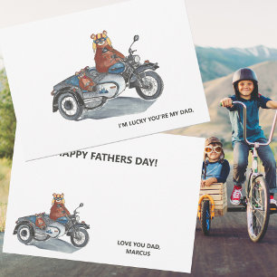 Vater-Tag-Motorrad mit Seitenwagen Bären