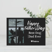 Väter-Tag Papa & Tochter Silhouette-Urlaubskarte Einladung (Stehend Vorderseite)