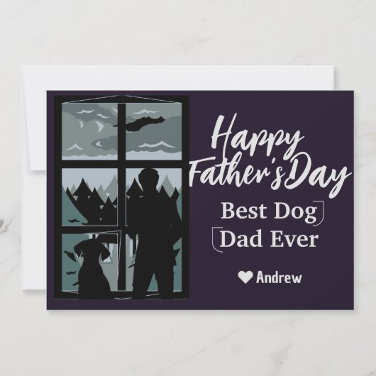 Väter-Tag Papa & Tochter Silhouette-Urlaubskarte Einladung (Vorderseite)