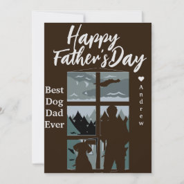 Väter-Tag Papa & Tochter Silhouette-Urlaubskarte Einladung