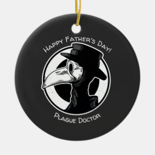 Vater-Tag-Pestdoktor-Vogelmaske B/W Steampunk Keramik Ornament