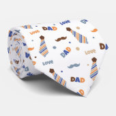 Väter-Tag-Symbole Muster Krawatte (Gerollt)