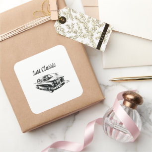 Vater-Tag-Typografie-Design Nur klassisches Auto Quadratischer Aufkleber