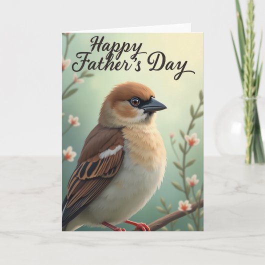 Vater-Tag Zweig Vogel Bild Karte (Vorderseite)