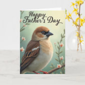 Vater-Tag Zweig Vogel Bild Karte (Gelbe Blume)