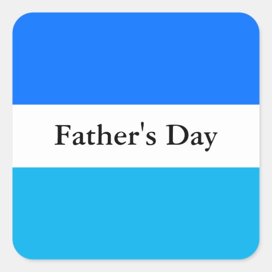 VATER TAGESFun Zwei Tone blaue Streifen Quadratischer Aufkleber (Vorderseite)