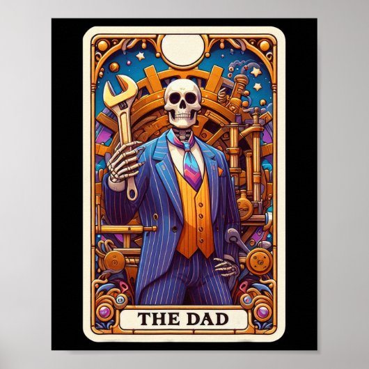 Vater Tarot Card Skeleton Vathers Day Daddy Baba Poster (Vorne)
