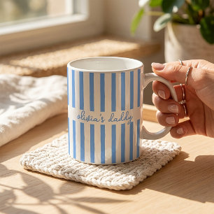 Vater Tasse Benutzerdefiniert Gestreift Kinder Nam