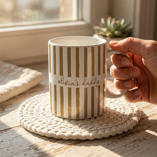 Vater Tasse Benutzerdefiniert Gestreift Kinder Nam