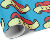 Vater-Tattoo-Herz Geschenkpapier (Rolleneckpunkt)