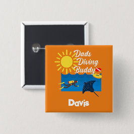 Vater tauchen Buddy Design - Square Button